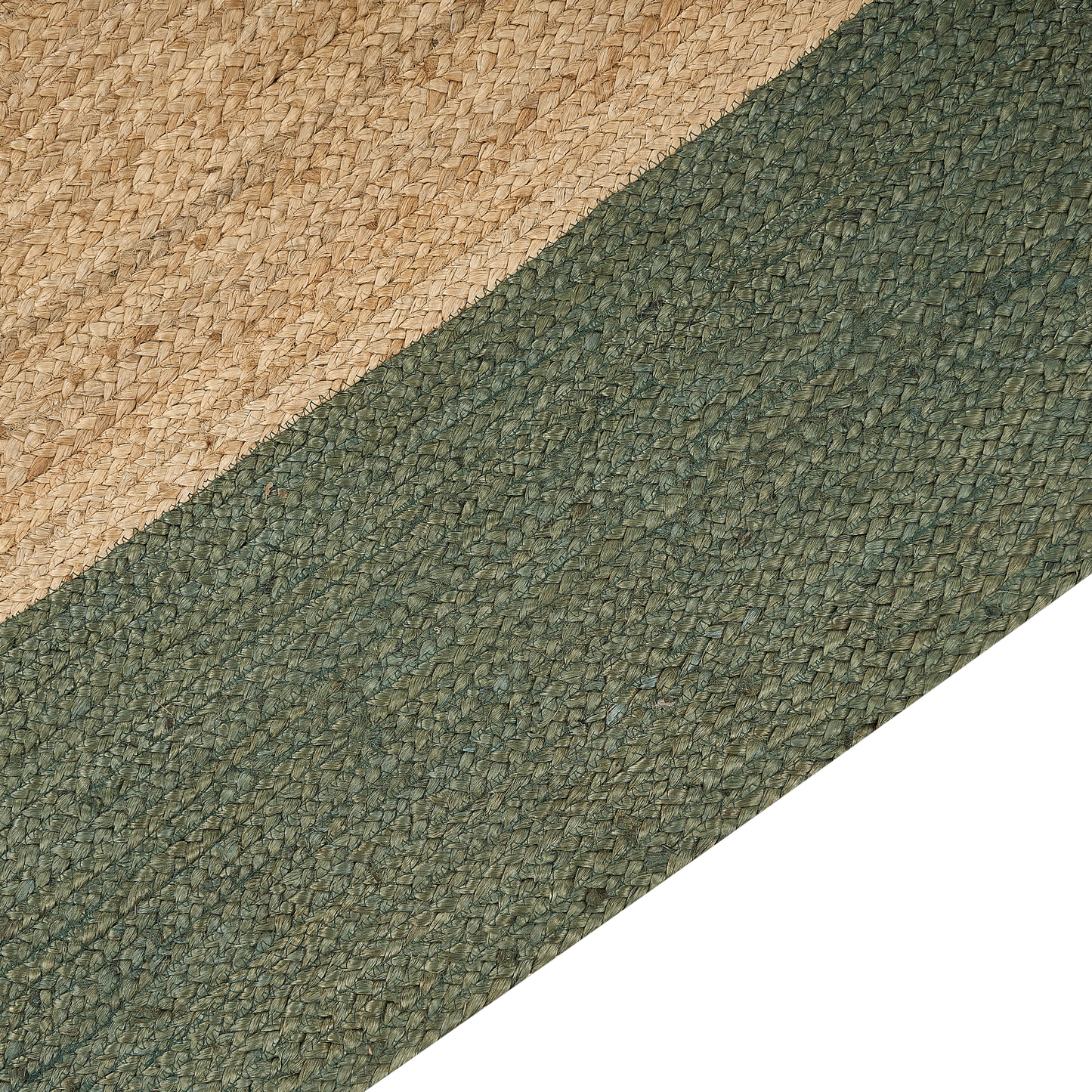 Teppich Jute grün / beige 300 x 400 cm geometrisches Muster Kurzflor KARAKUYU