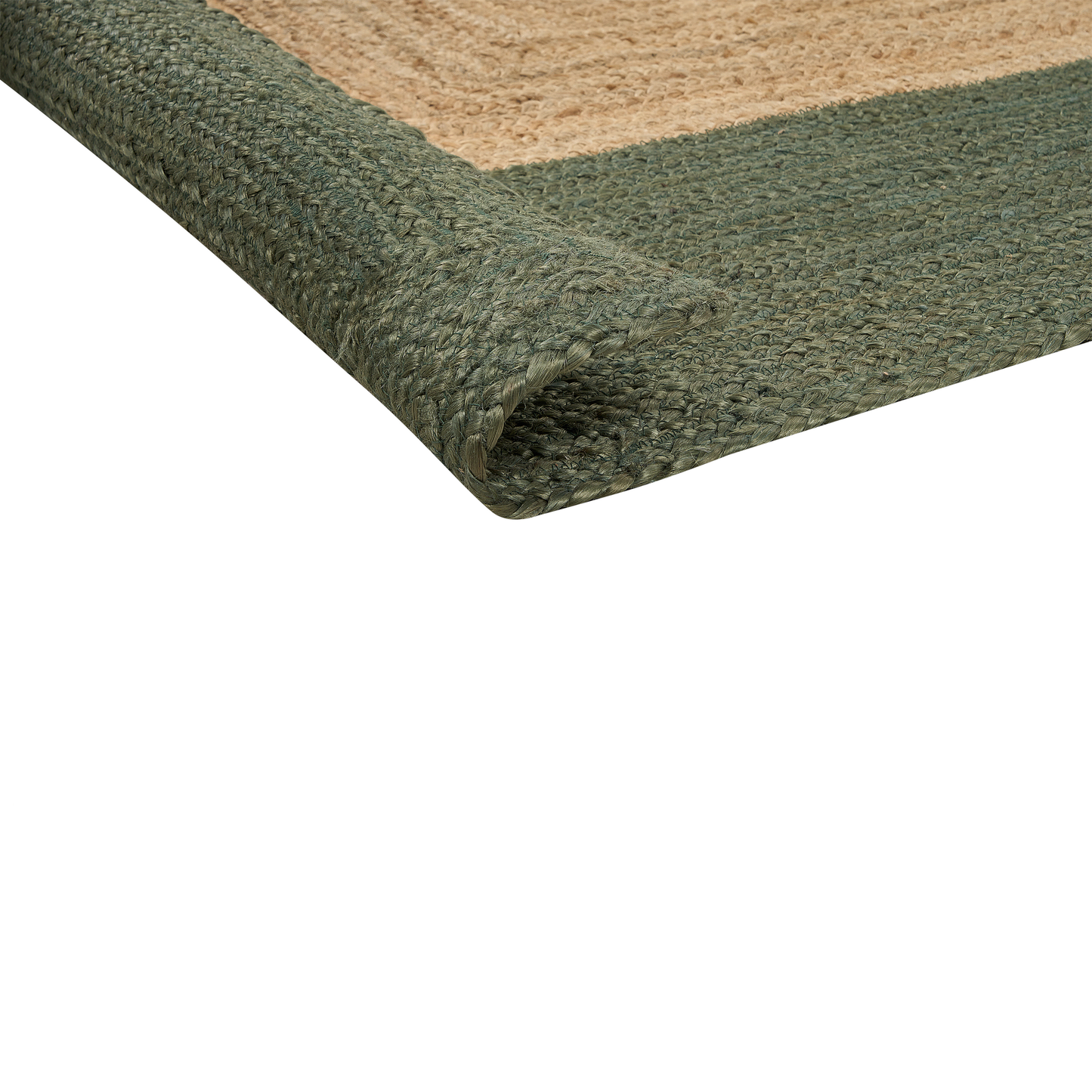 Teppich Jute grün / beige 300 x 400 cm geometrisches Muster Kurzflor KARAKUYU