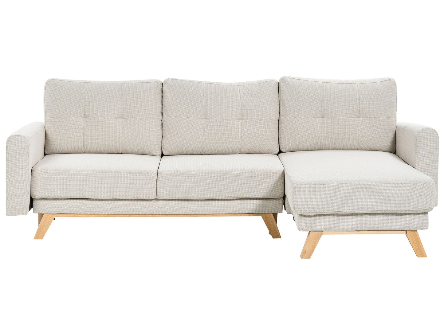 3-Sitzer Ecksofa hellbeige linksseitig mit Schlaffunktion Stauraum SIRO