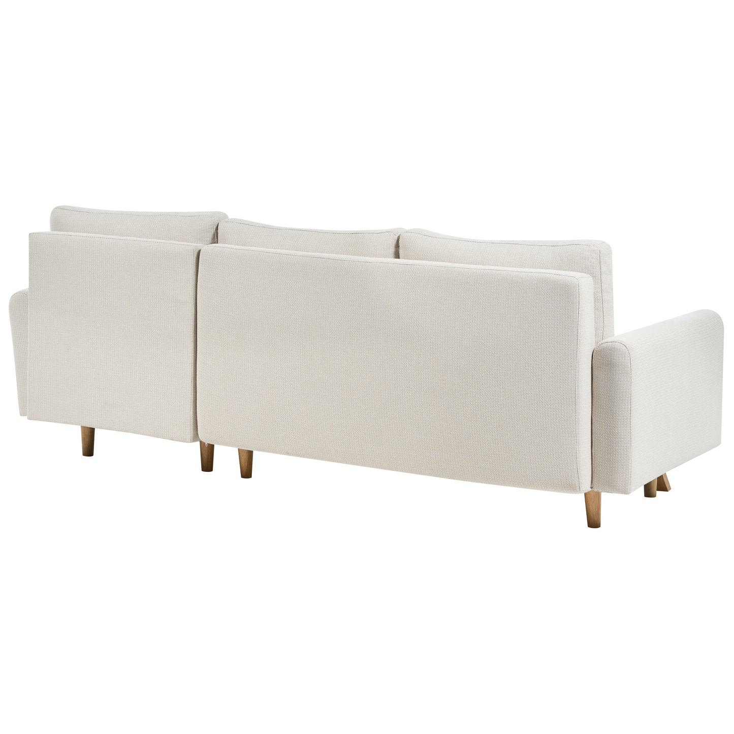 3-Sitzer Ecksofa hellbeige linksseitig mit Schlaffunktion Stauraum SIRO