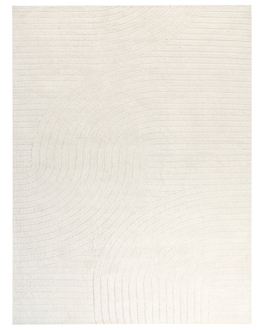 Teppich Wolle beige 300 x 400 cm abstraktes Muster Kurzflor DAGARI