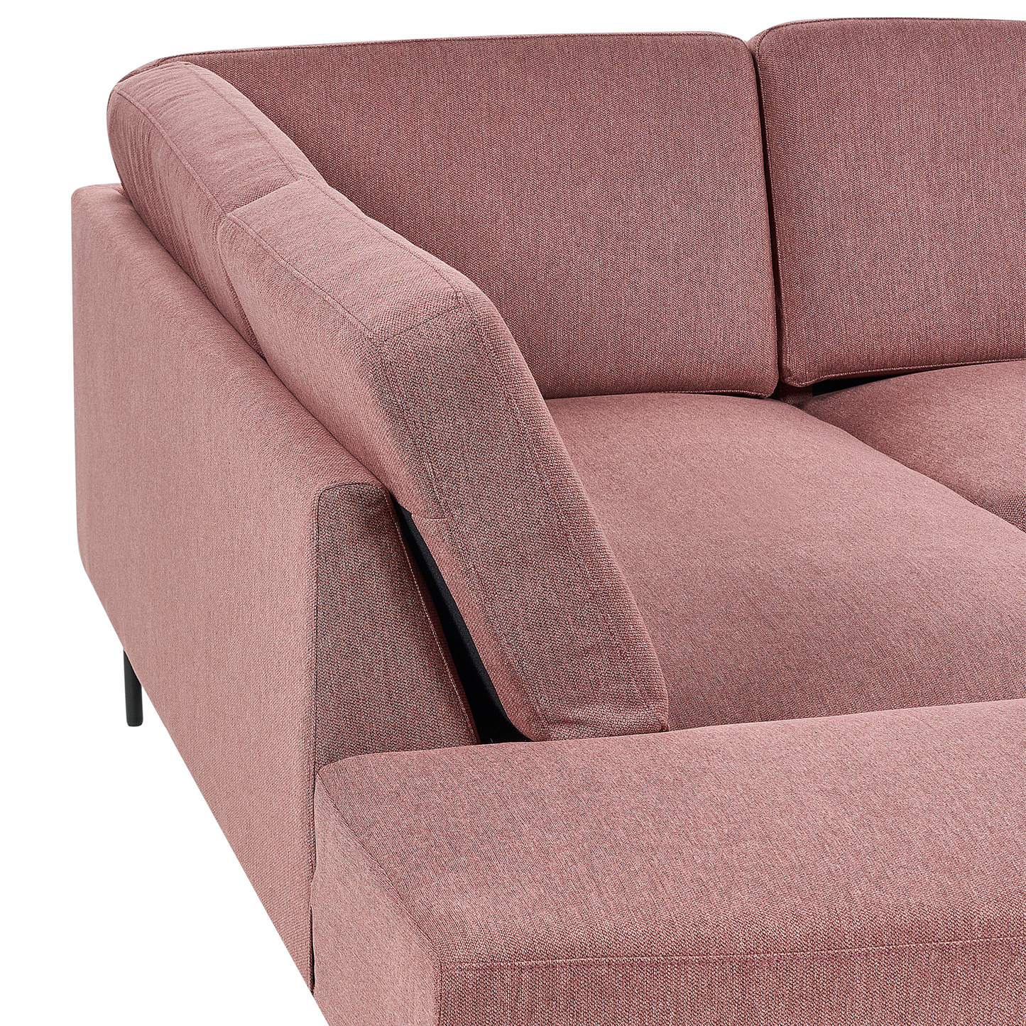 4-Sitzer Ecksofa rosa rechtsseitig BREDA