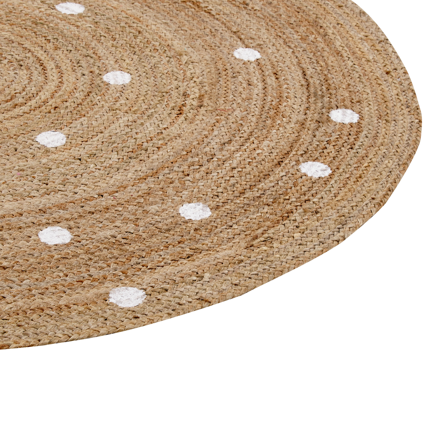 Teppich Jute beige ø 140 cm geometrisches Muster Kurzflor KHARRA