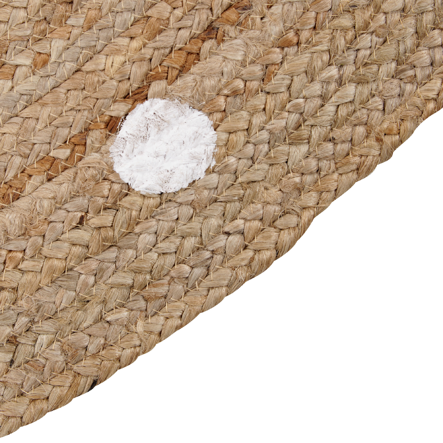 Teppich Jute beige ø 140 cm geometrisches Muster Kurzflor KHARRA