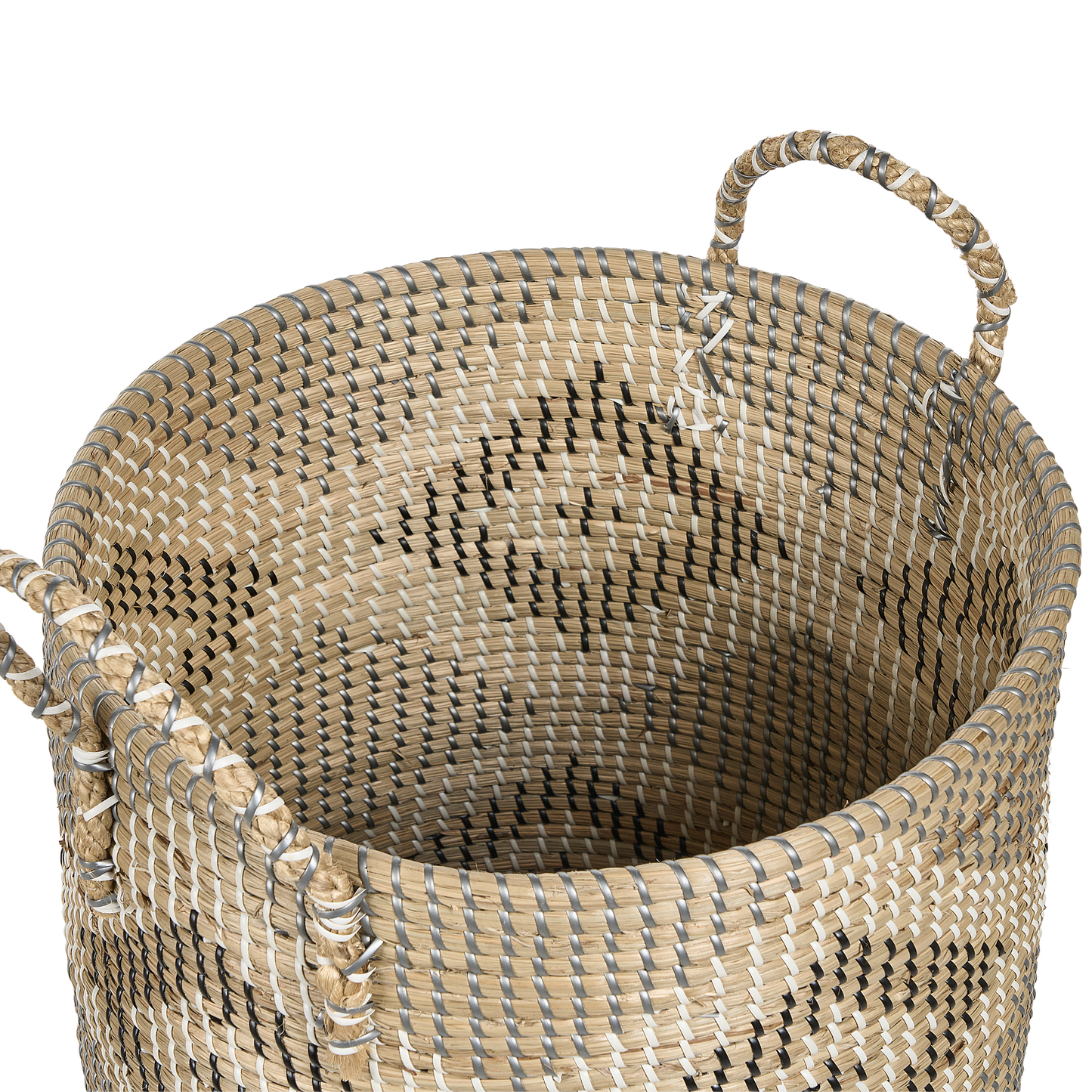 Aufbewahrungskorb mit Deckel Seegras naturfarben 65 cm CAMRANH