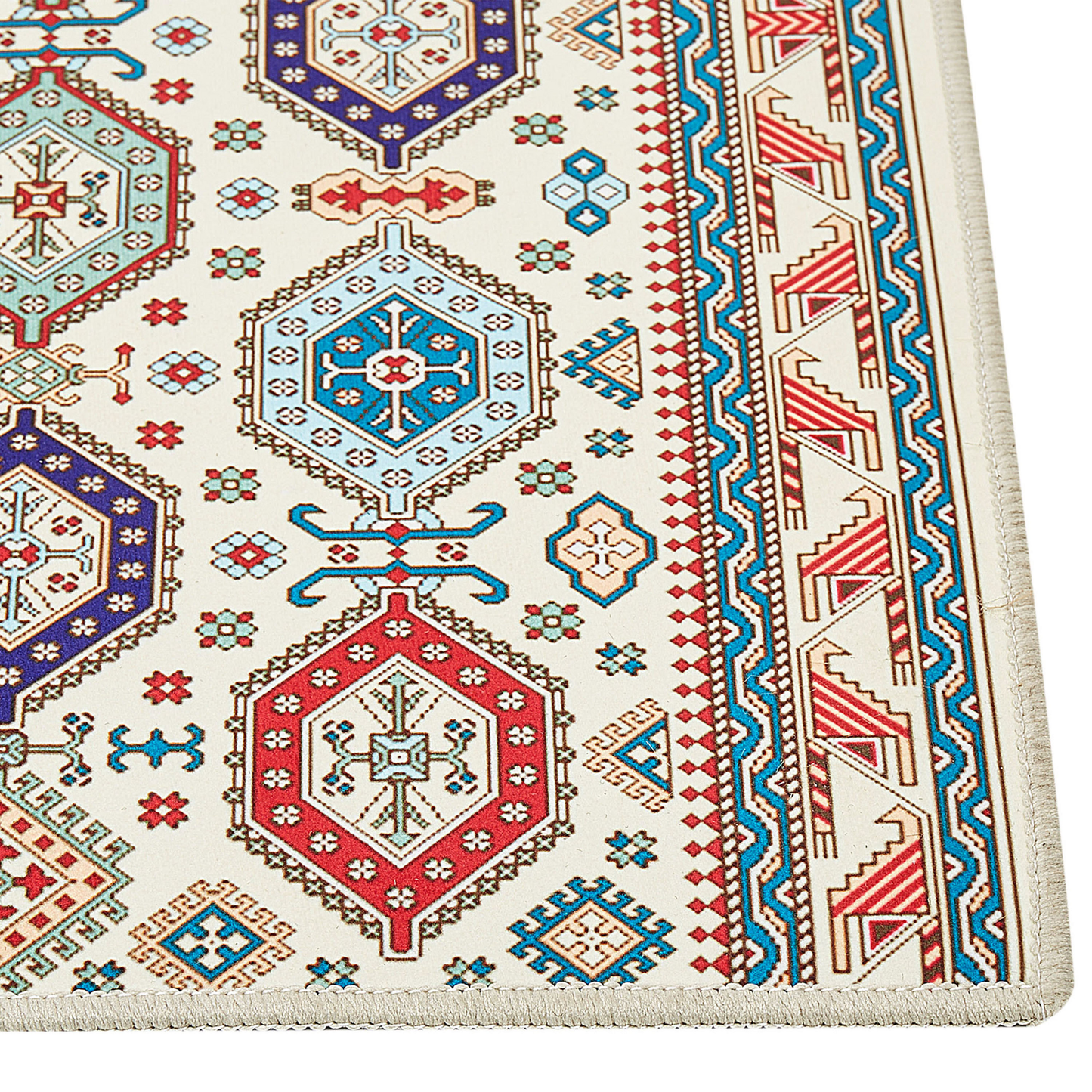 Teppich mehrfarbig 80 x 300 cm orientalisches Muster Kurzflor HACILAR