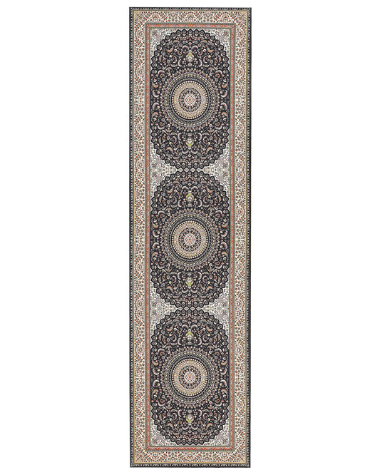 Teppich mehrfarbig 80 x 300 cm orientalisches Muster Kurzflor CIVRIL