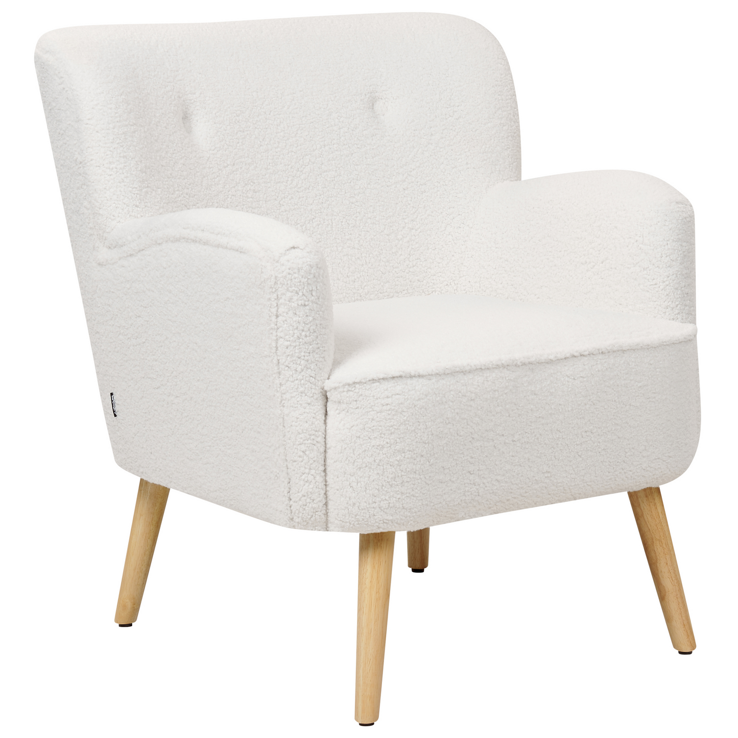 Sessel TUMBA mit Fussstütze Bouclé Weiss