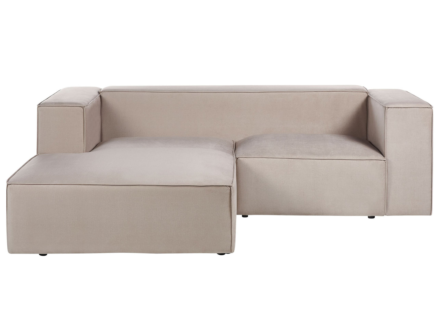 2-Sitzer Ecksofa Samtstoff taupe rechtsseitig VERNON
