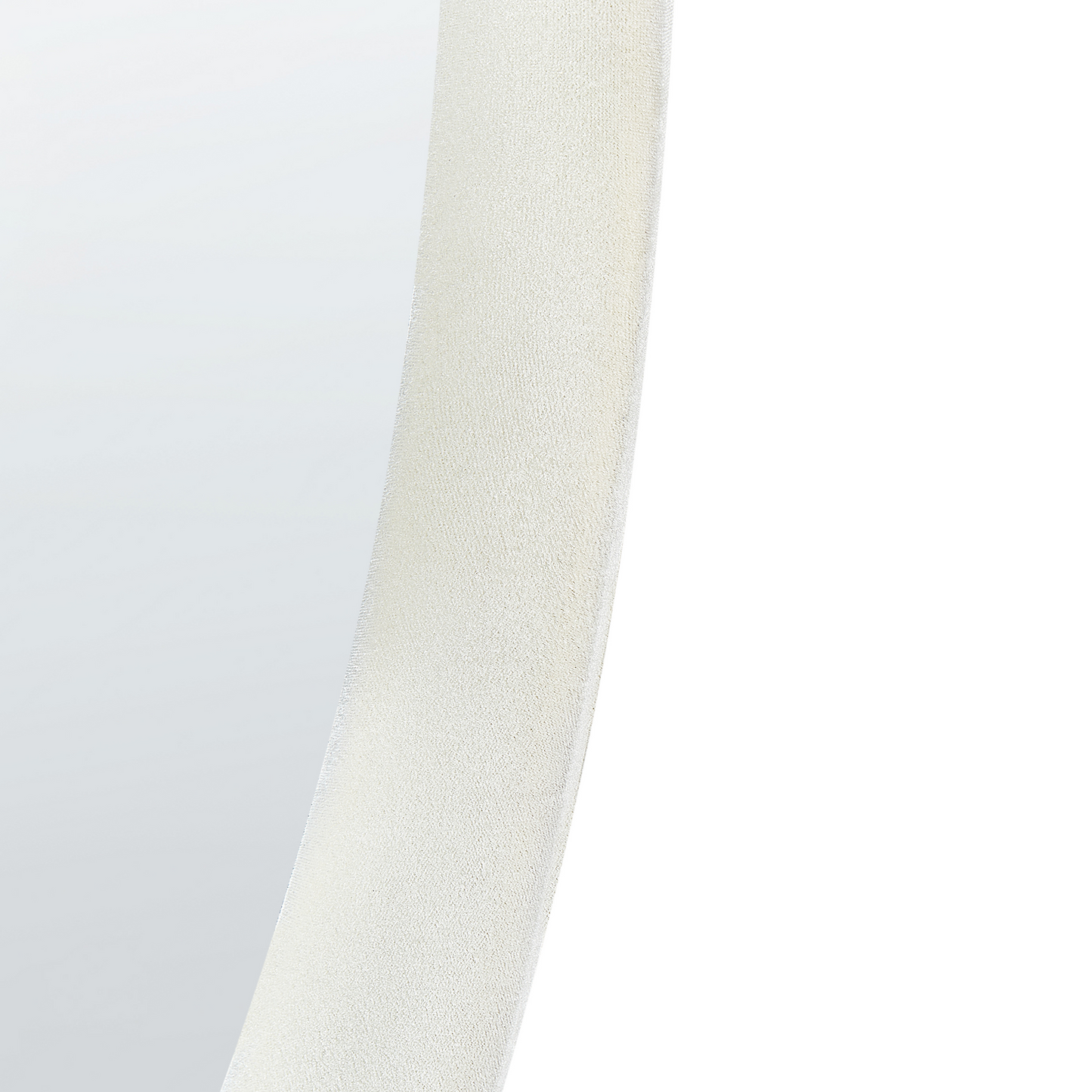 Wandspiegel AUDES 60 cm 90 cm Samtstoff Cremeweiss