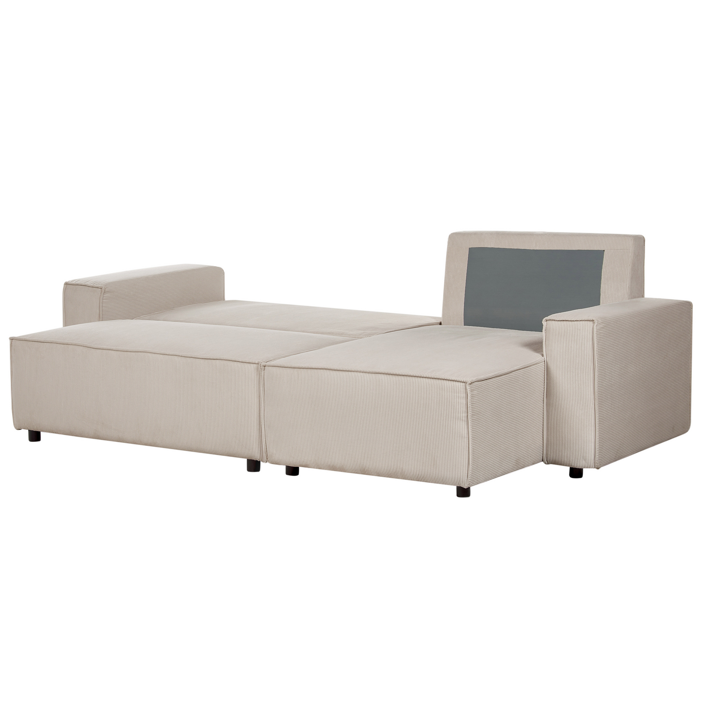 2-Sitzer Ecksofa Cord beige linksseitig mit Schlaffunktion ABACKA