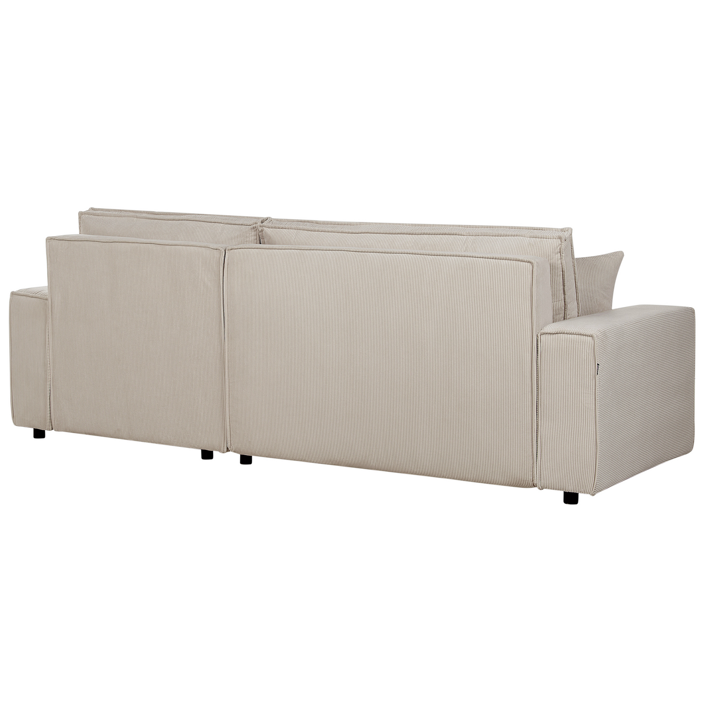2-Sitzer Ecksofa Cord beige linksseitig mit Schlaffunktion ABACKA