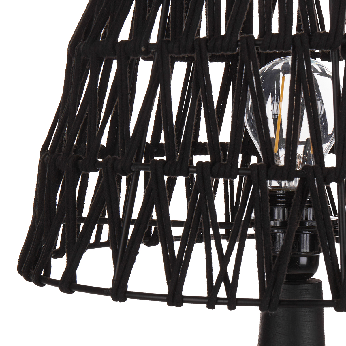 Tischleuchte PELLEJAS Baumwolle Schwarz