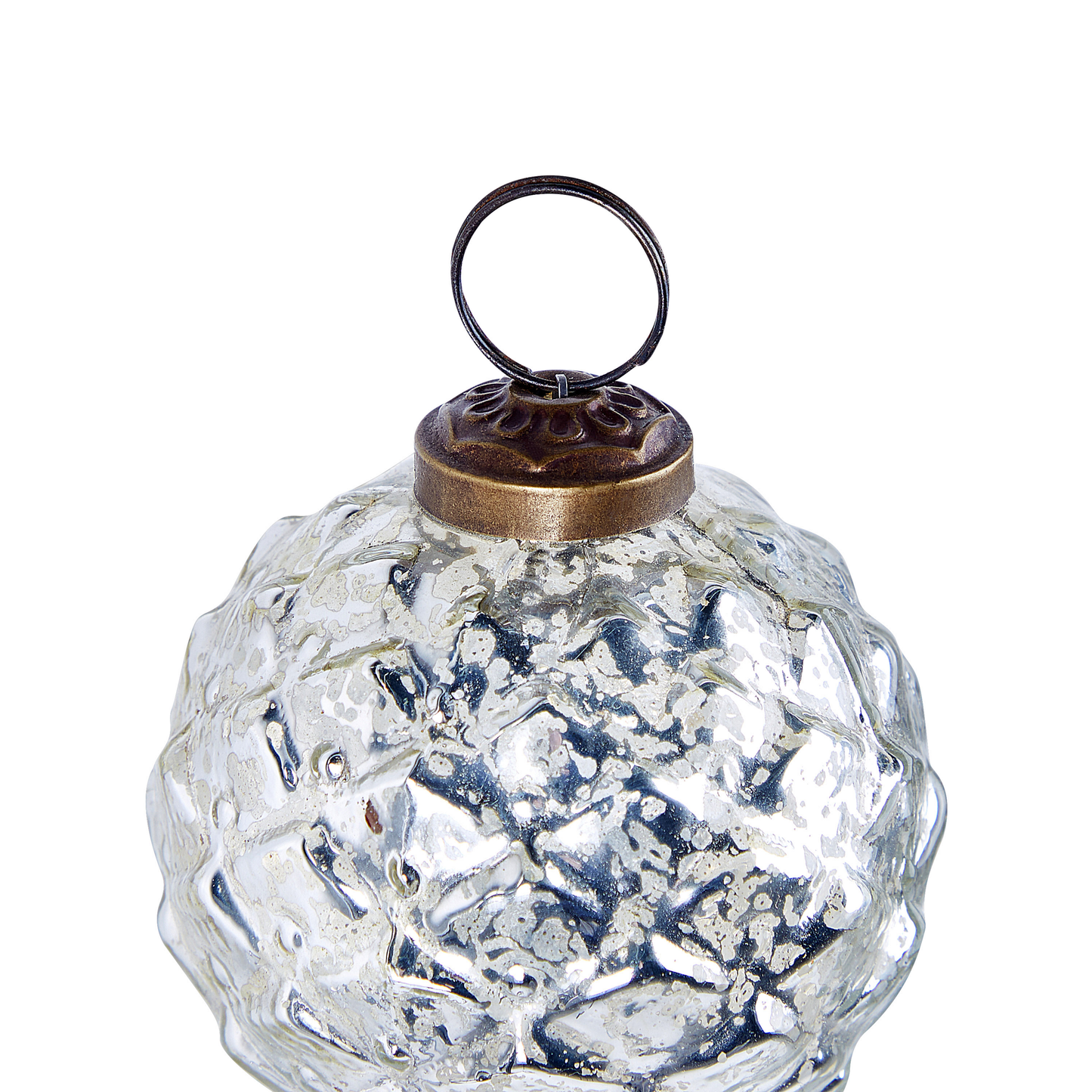 Weihnachtskugel 6er Set Glas silber Antik-Optik ARGENTIN