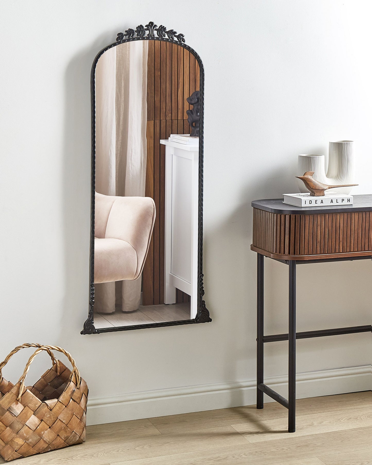 Wandspiegel LIVRY 51 cm 114 cm Metall Schwarz