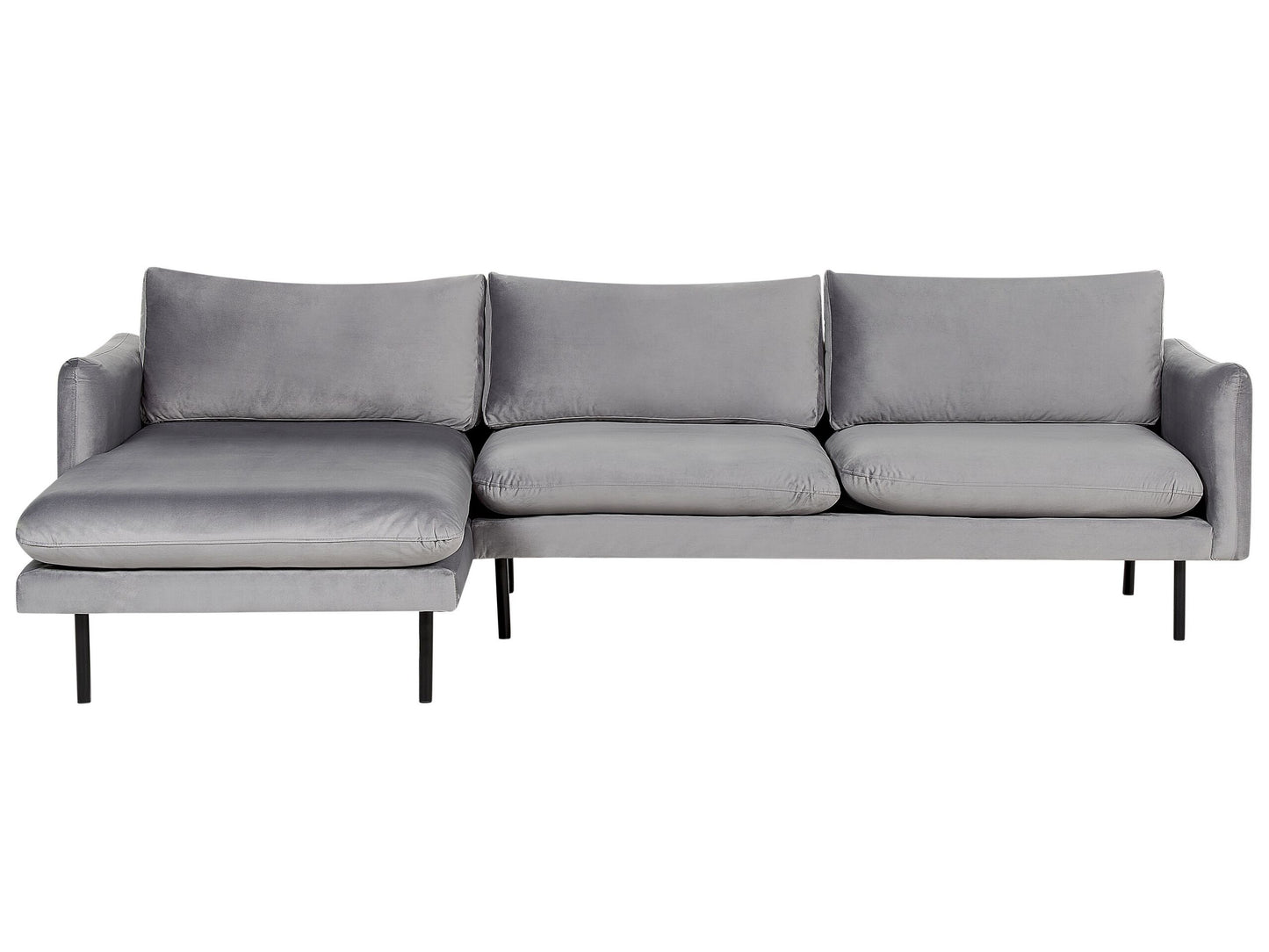 4-Sitzer Ecksofa Samtstoff grau rechtsseitig VINTERBRO