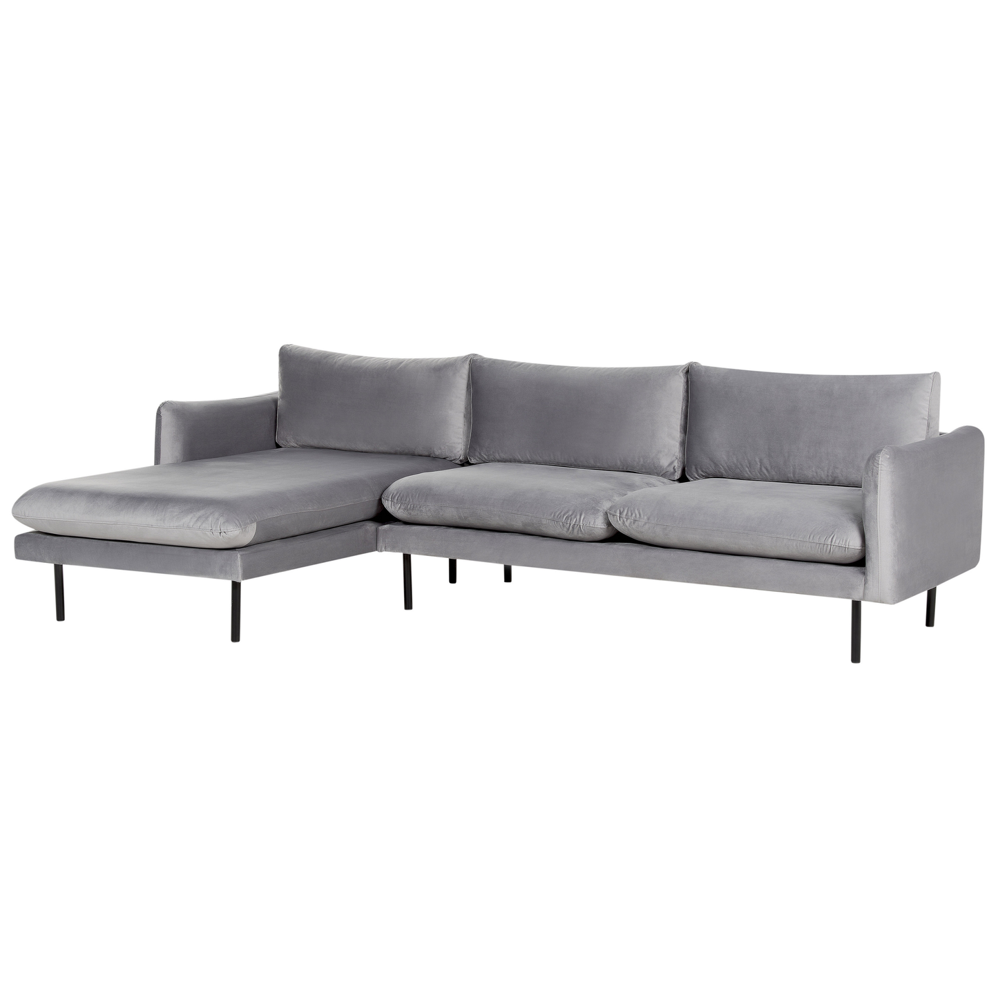 4-Sitzer Ecksofa Samtstoff grau rechtsseitig VINTERBRO