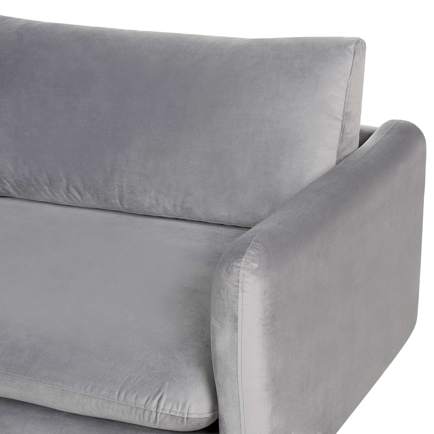 4-Sitzer Ecksofa Samtstoff grau rechtsseitig VINTERBRO