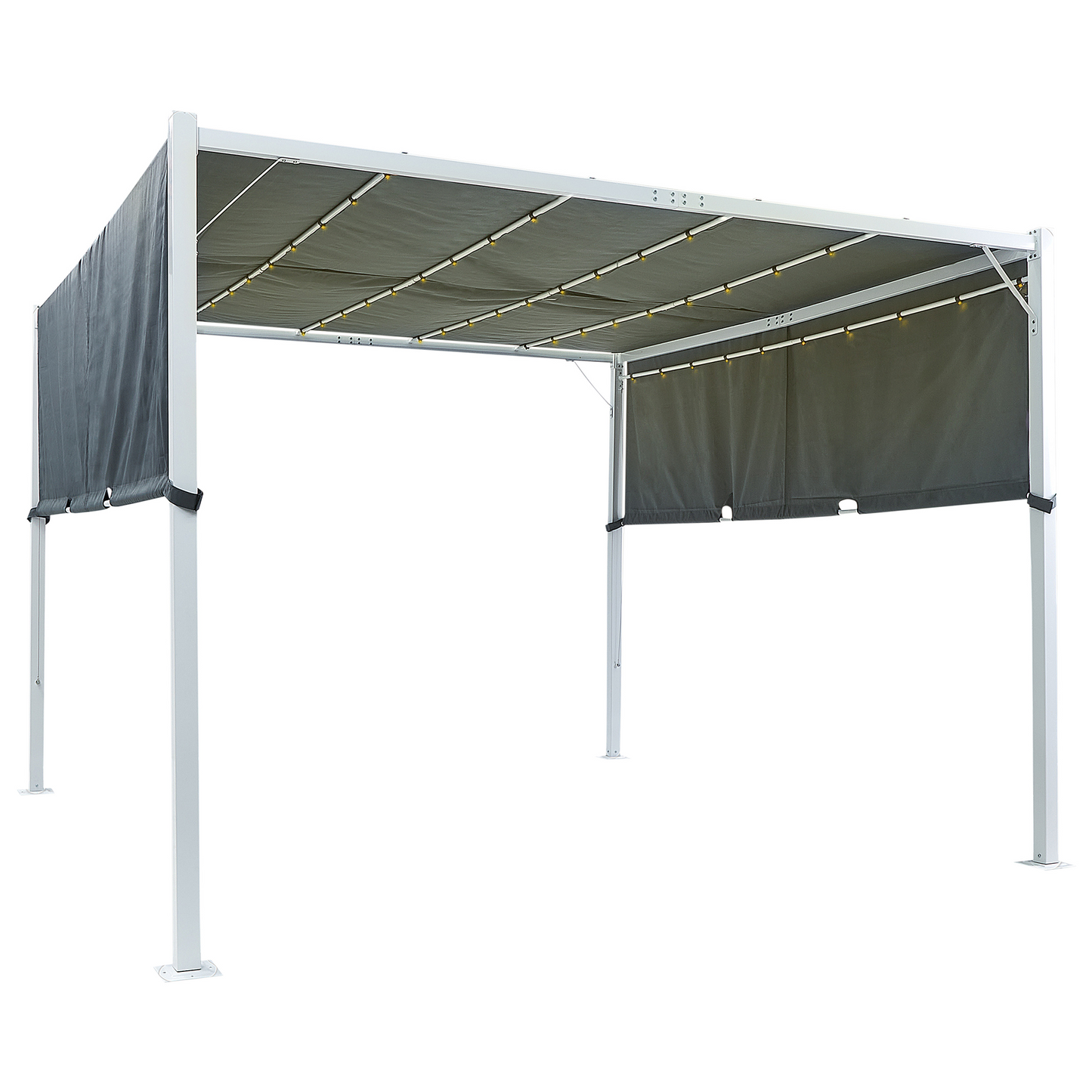 Pavillon LED PARGA Metall 310 cm 310 cm Grau