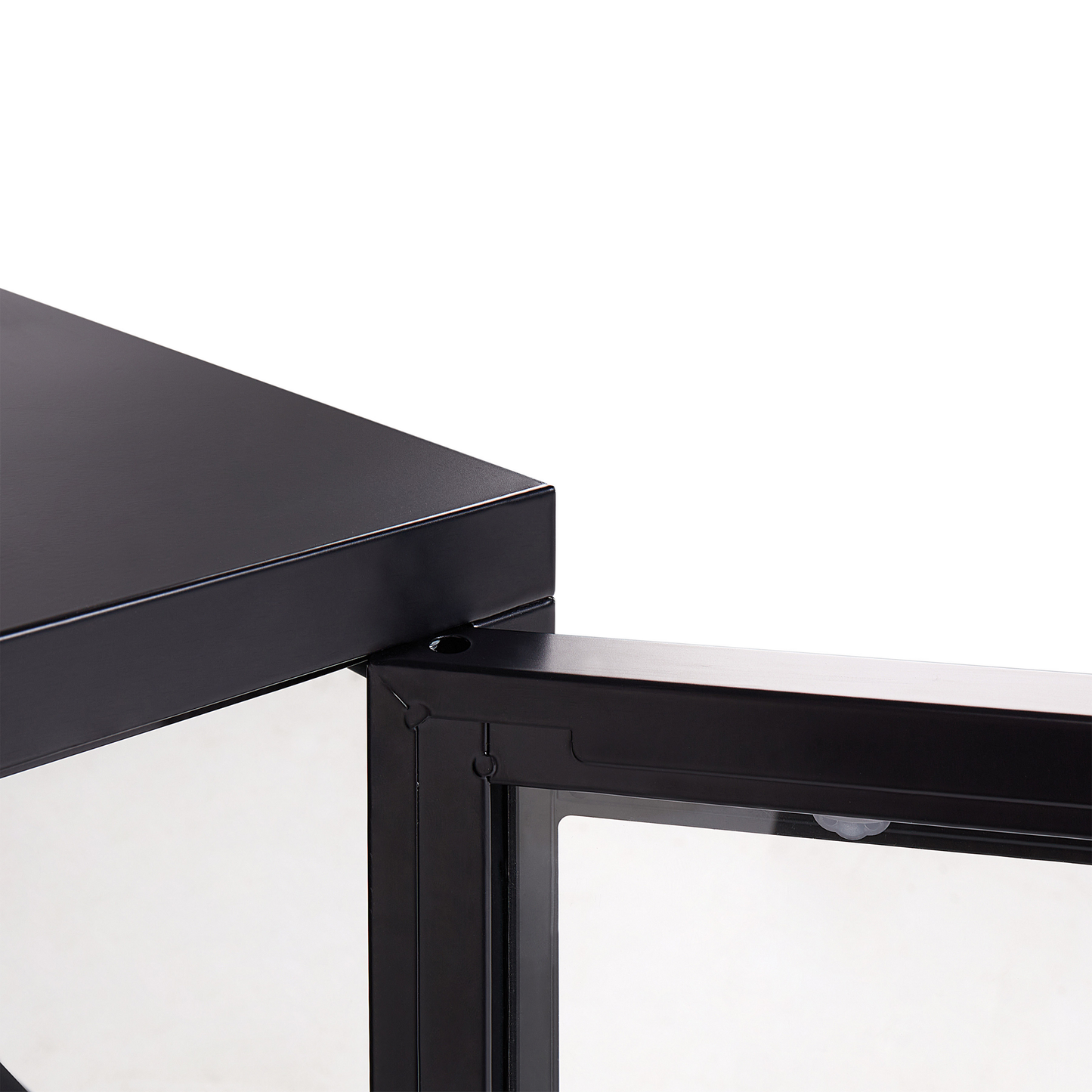 Vitrine mit Glastüren LED NEWPORT Metall 115 cm Schwarz