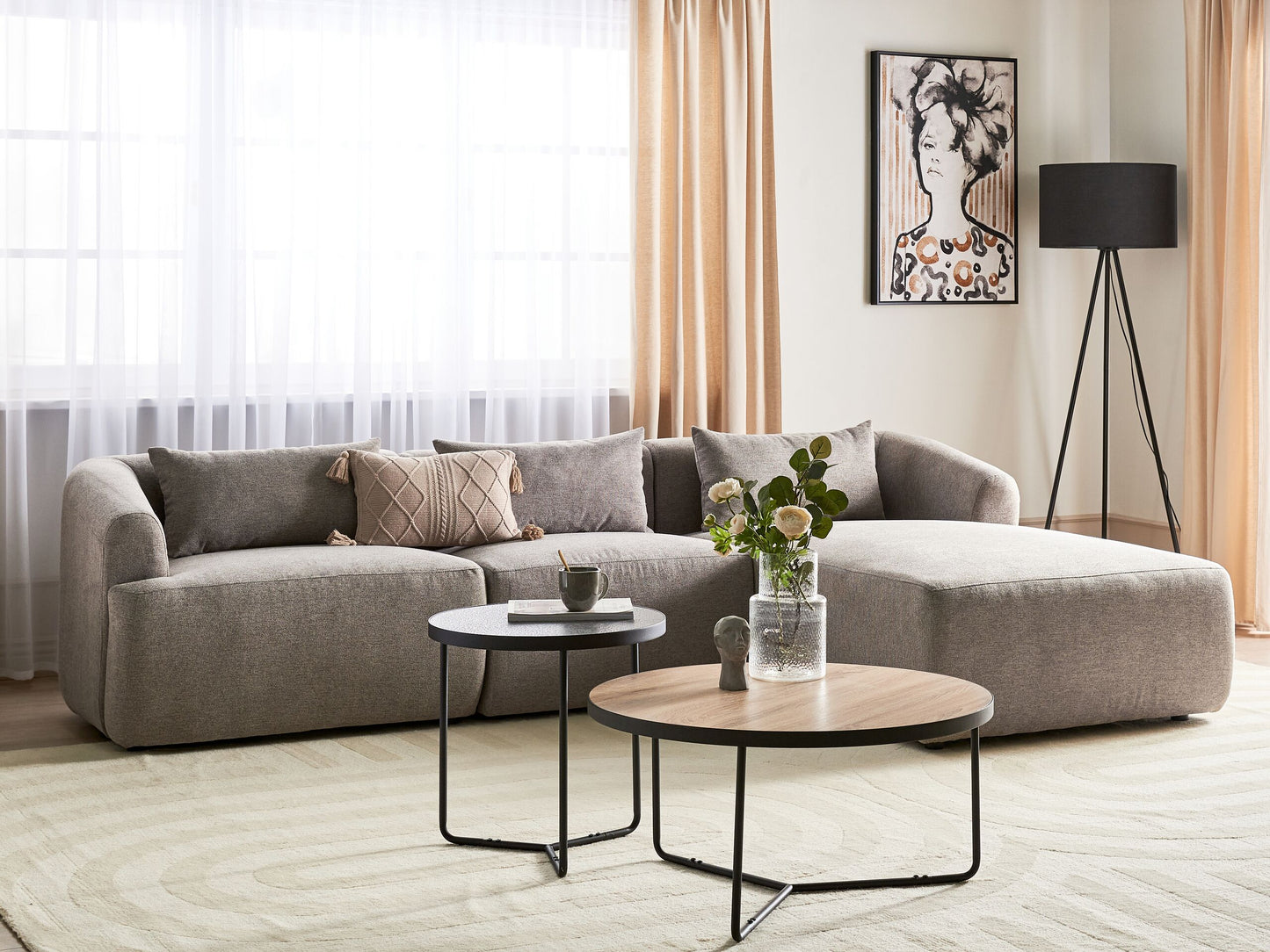 3-Sitzer Ecksofa taupe linksseitig SVANSELE