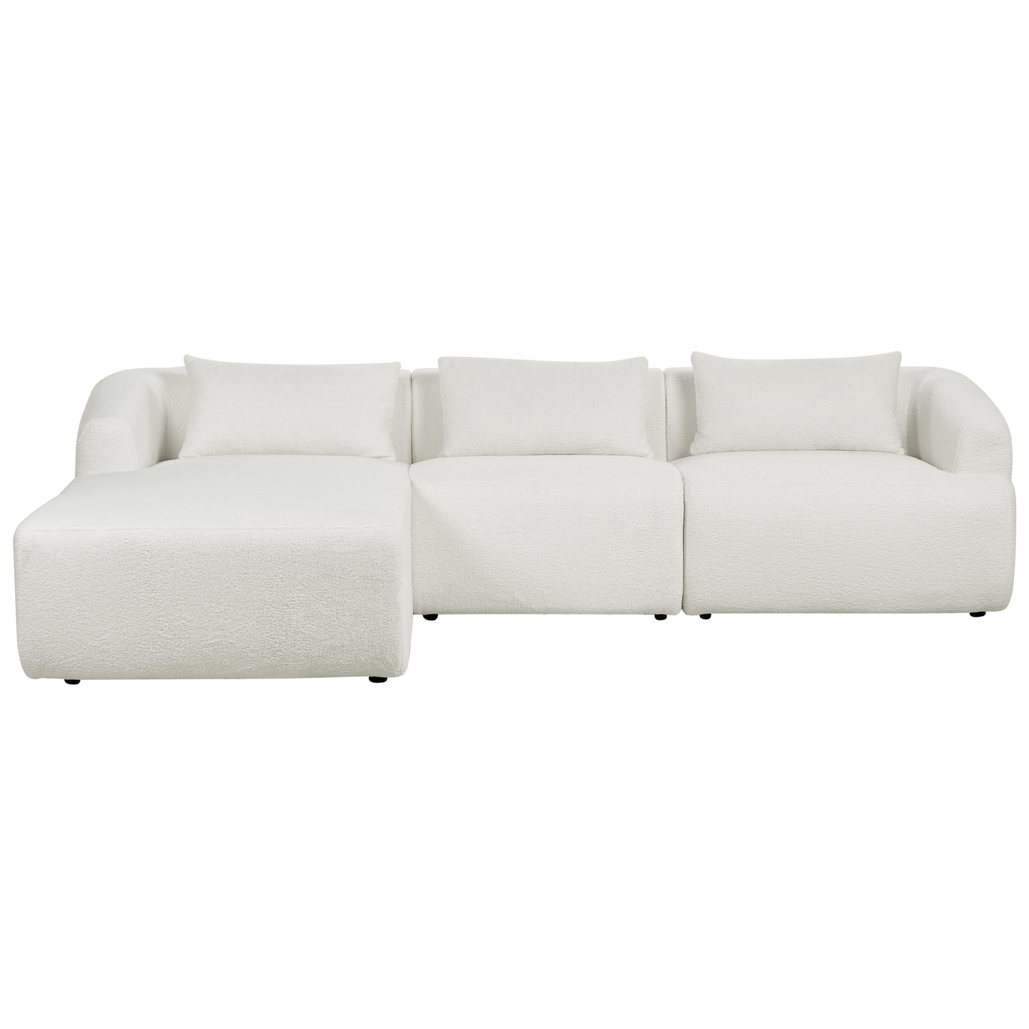 3-Sitzer Ecksofa Bouclé cremeweiss rechtsseitig SVANSELE