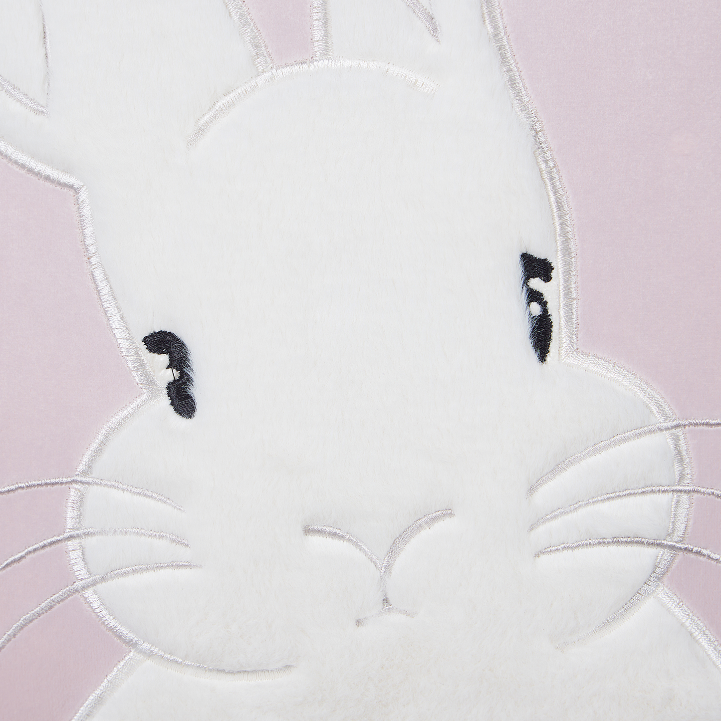 Dekokissen aus Samt mit gesticktem Hasenmotiv rosa 45 x 45 cm 2er Set IBERIS