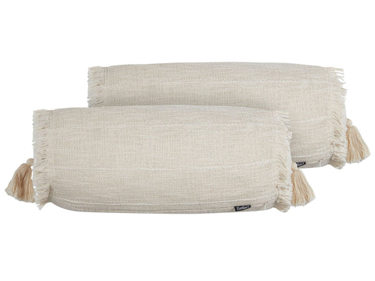 Kissen 2er Set NAHLEH Baumwolle 20 x 50 cm Kein Muster Beige
