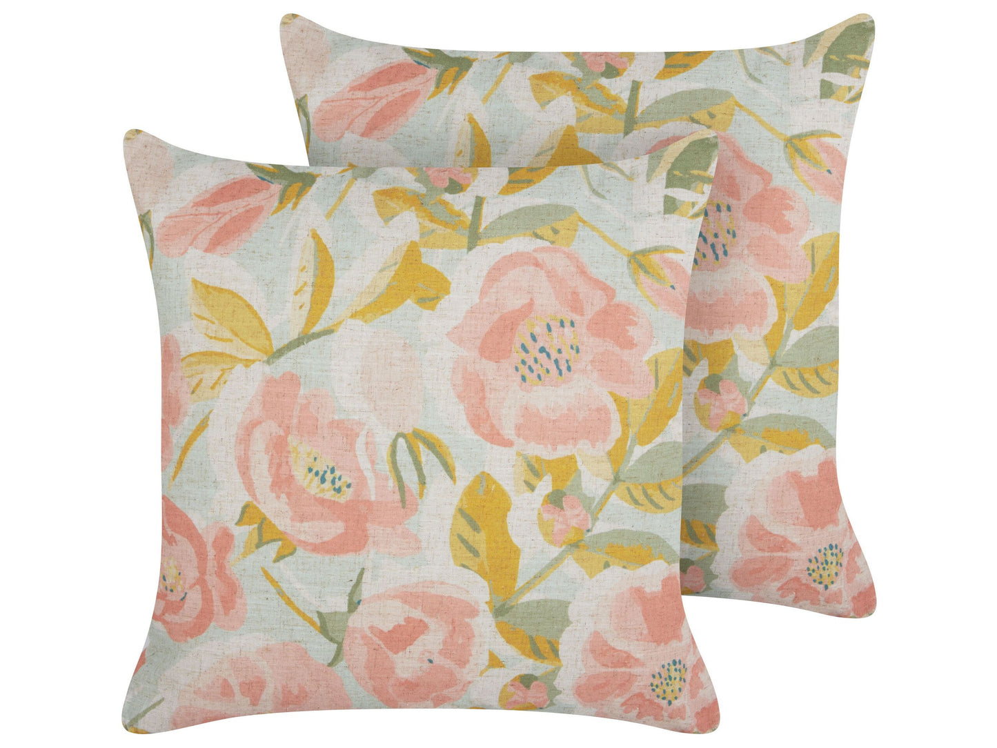 Dekokissen 2er Set ZAHRIYE 45 x 45 cm Rosa Blumenmuster