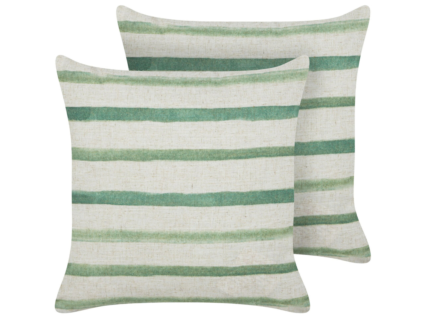 Dekokissen 2er Set KAFRA 45 x 45 cm Grün Streifenmuster