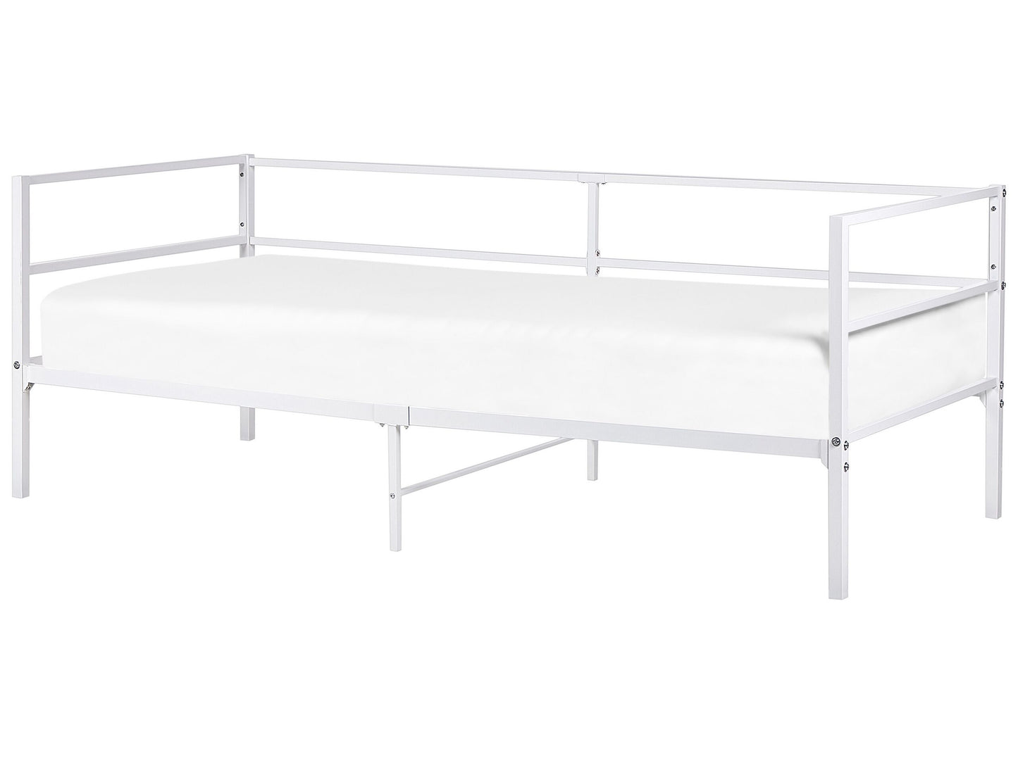 Bett mit Lattenrost Metall BATTUT 90 x 200 cm Weiss