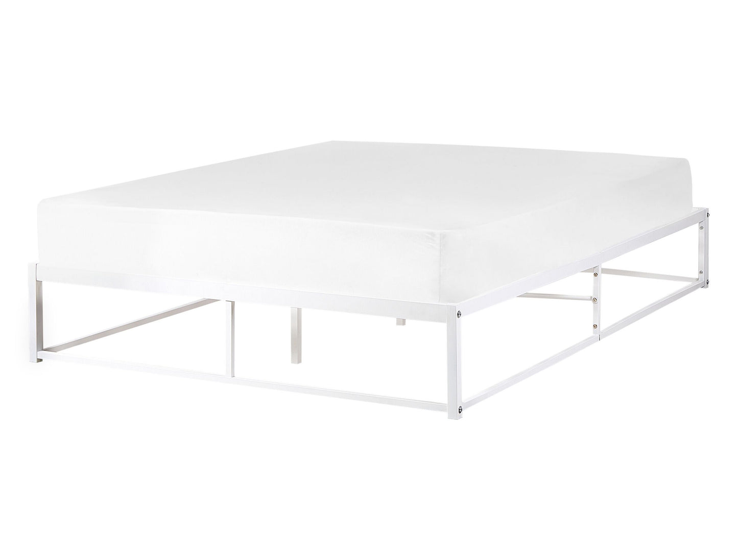 Bett mit Lattenrost Metall VIRY 140 x 200 cm Weiss