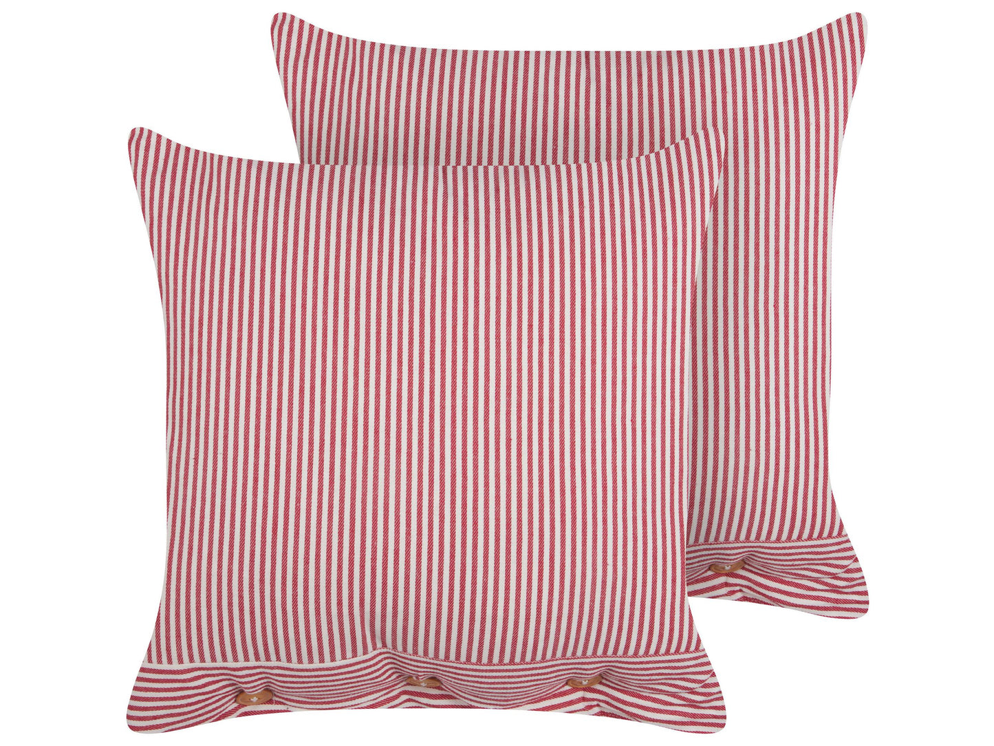 Dekokissen 2er Set AALITA Baumwolle 45 x 45 cm Rot Streifenmuster