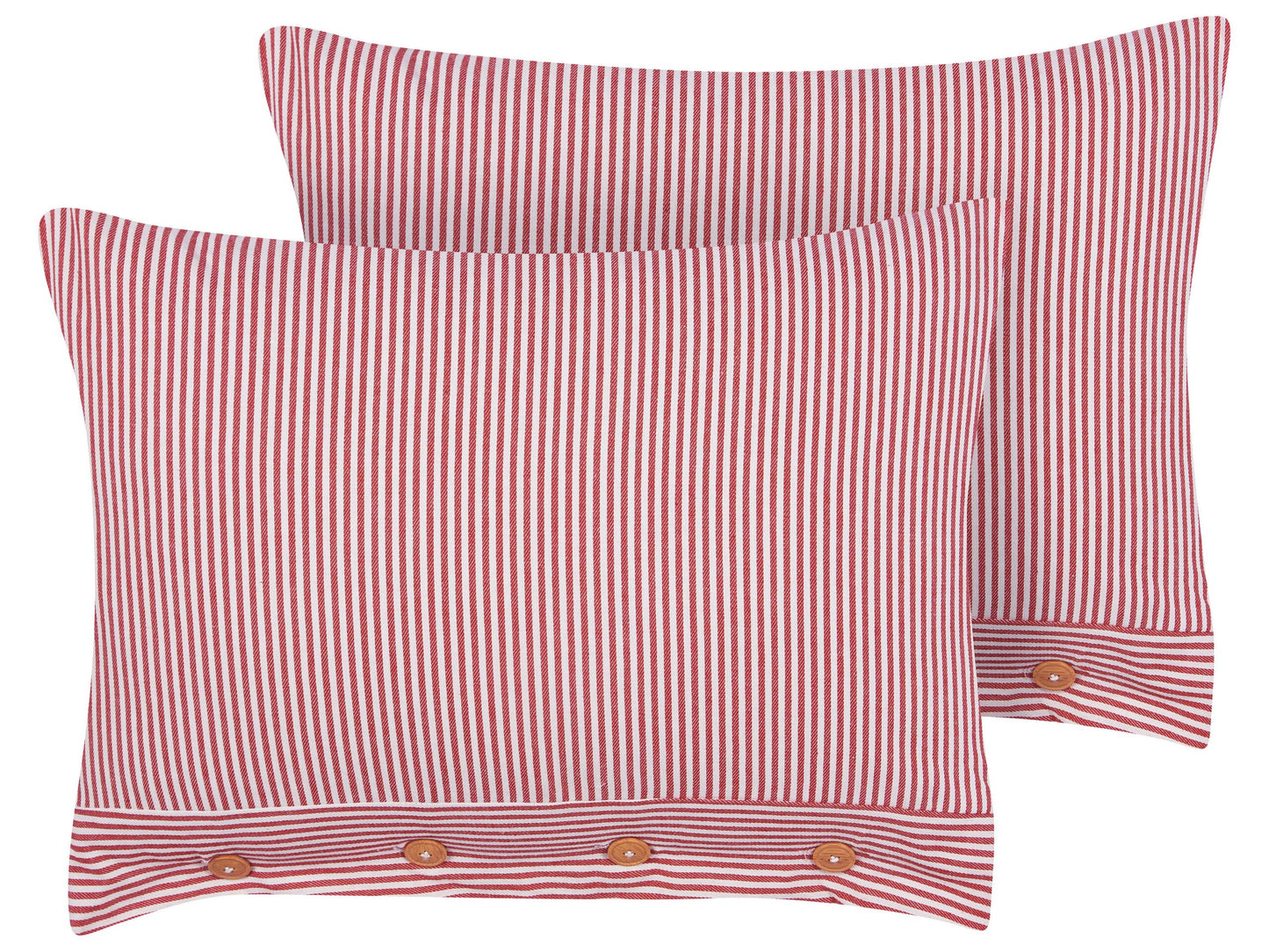 Dekokissen 2er Set AALITA Baumwolle 40 x 60 cm Rot Streifenmuster