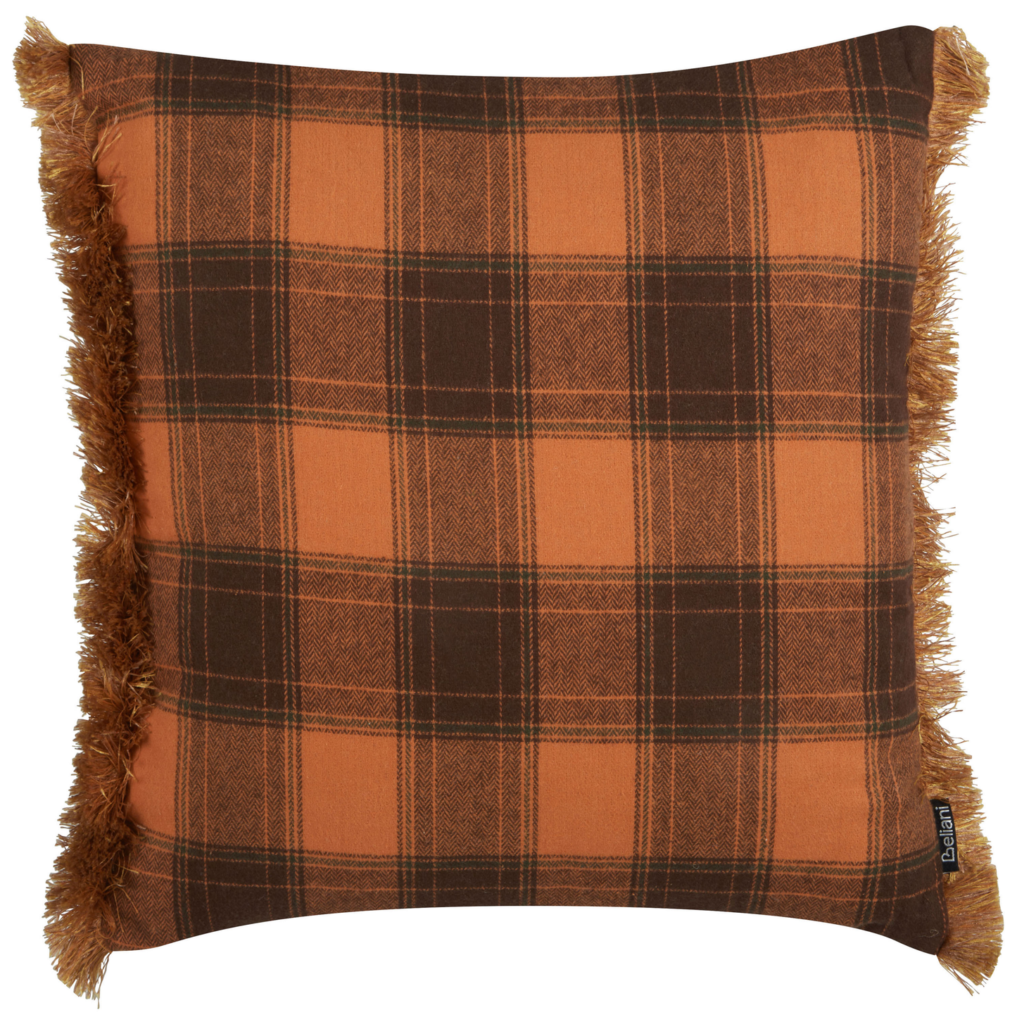 Dekokissen 2er Set BARJA 45 x 45 cm Orange Kariertes Muster