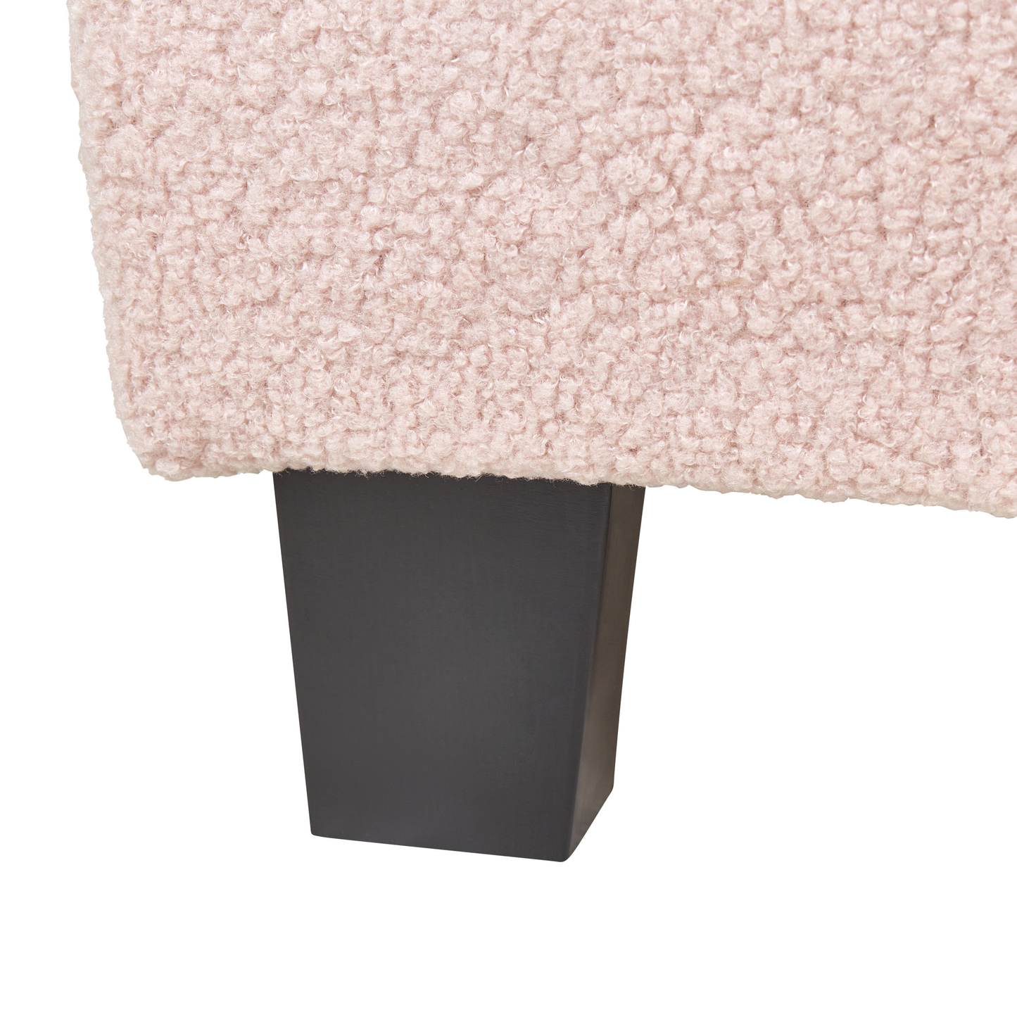 Bett mit Lattenrost Bouclé ROANNE 90 x 200 cm Pastellrosa