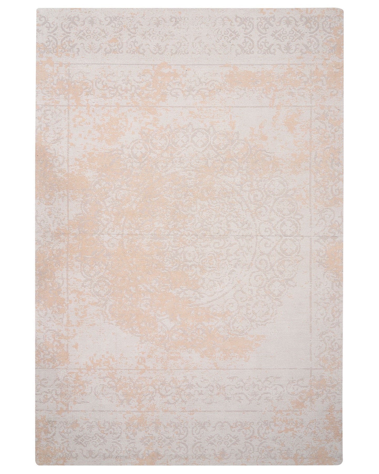 Teppich Baumwolle beige 200 x 300 cm orientalisches Muster Kurzflor BEYKOZ
