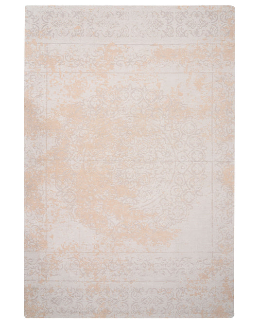 Teppich Baumwolle beige 200 x 300 cm orientalisches Muster Kurzflor BEYKOZ