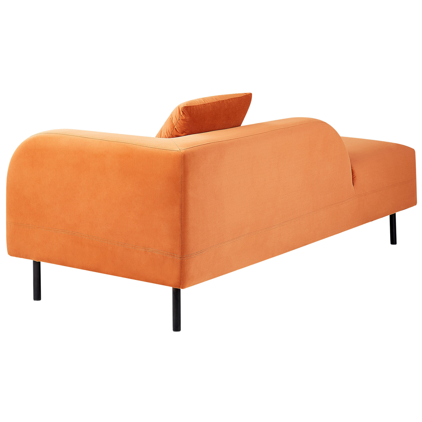 Chaiselongue Samtstoff orange rechtsseitig LE CRAU