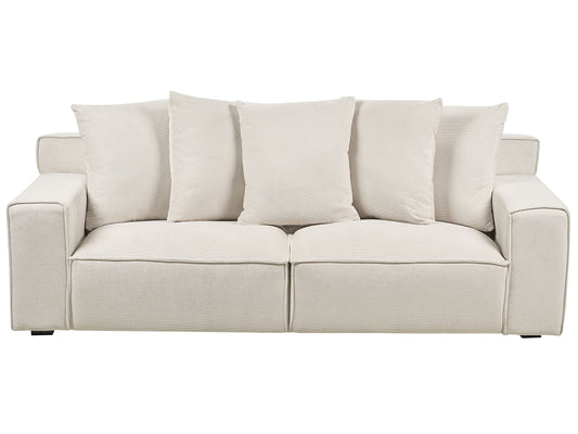 3-Sitzer Sofa cremeweiss mit Kissen VISKAN