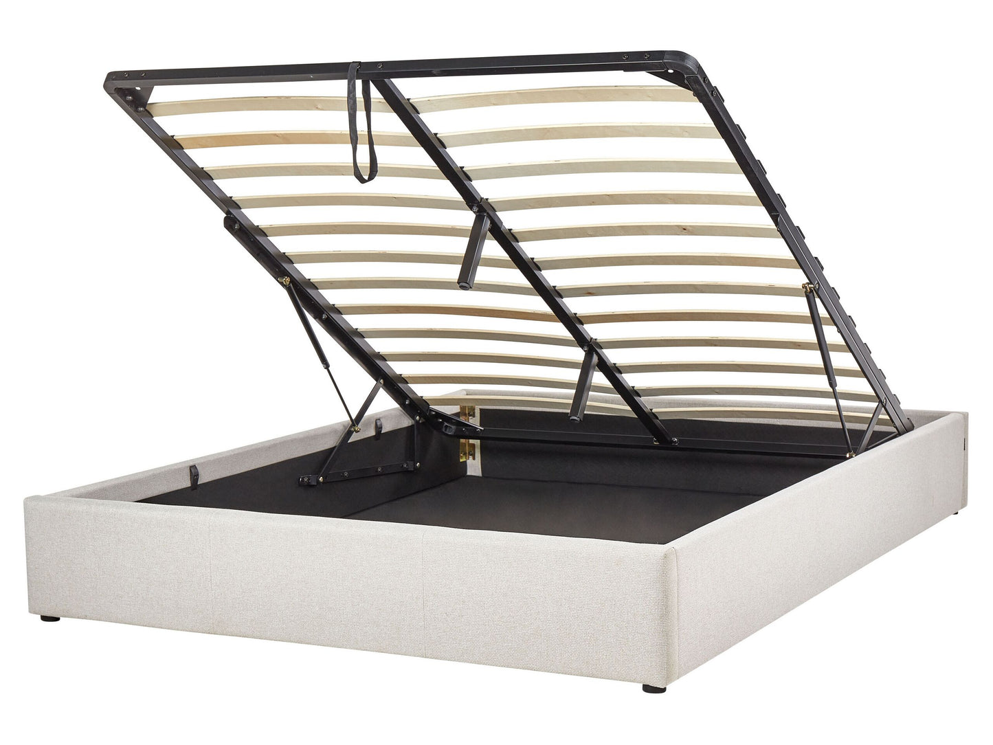 Bett mit Stauraum Stoff DINAN 160 x 200 cm Hellbeige