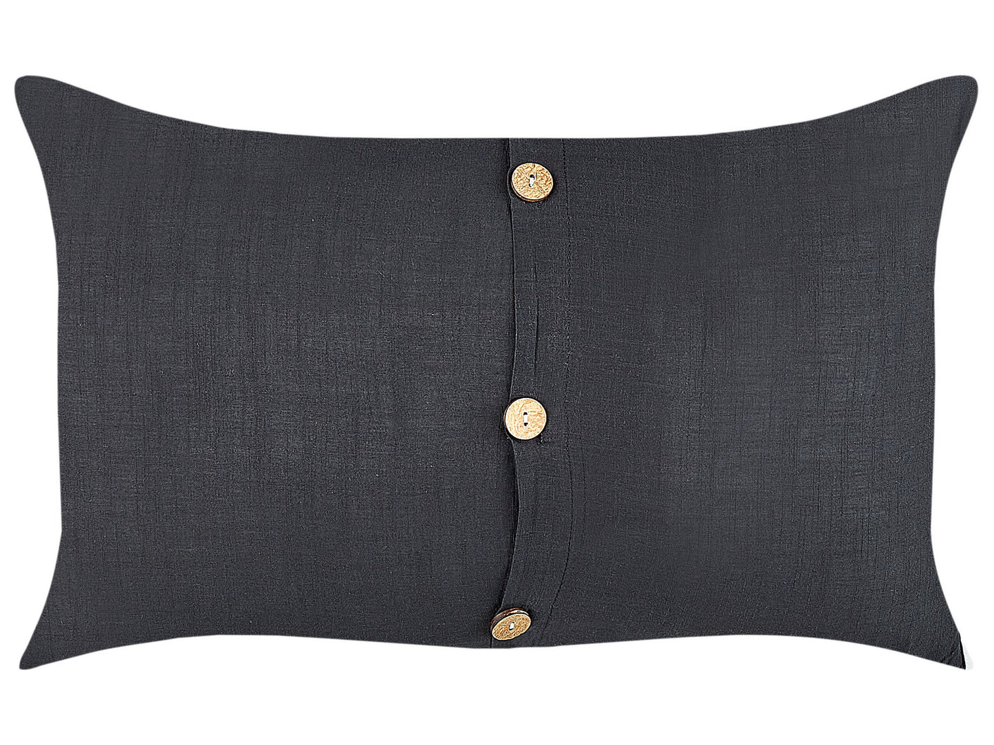 Dekokissen 2er Set BANORI Leinen 30 x 50 cm Schwarz Ohne Muster