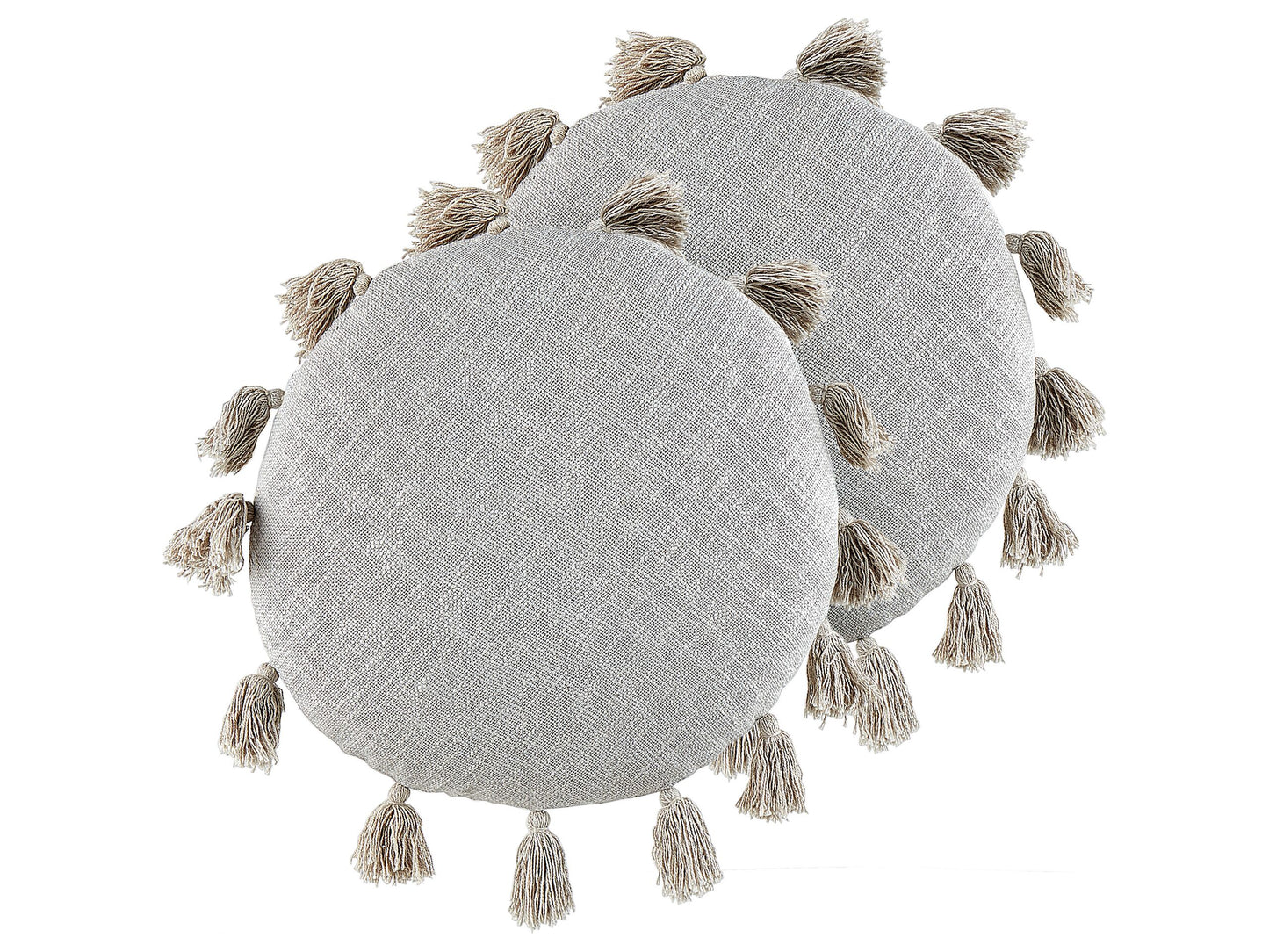 Dekokissen 2er Set MADIA Baumwolle 45 x 45 cm Grau Ohne Muster