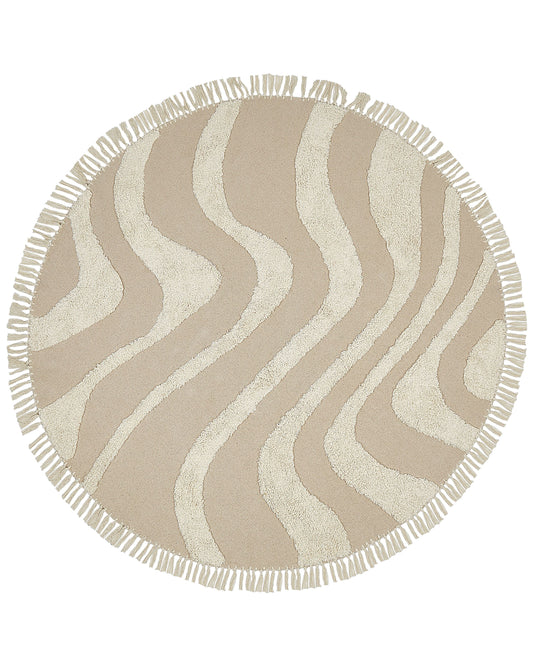 Runder Teppich aus Baumwolle Beige ø 140 cm ARTMAK