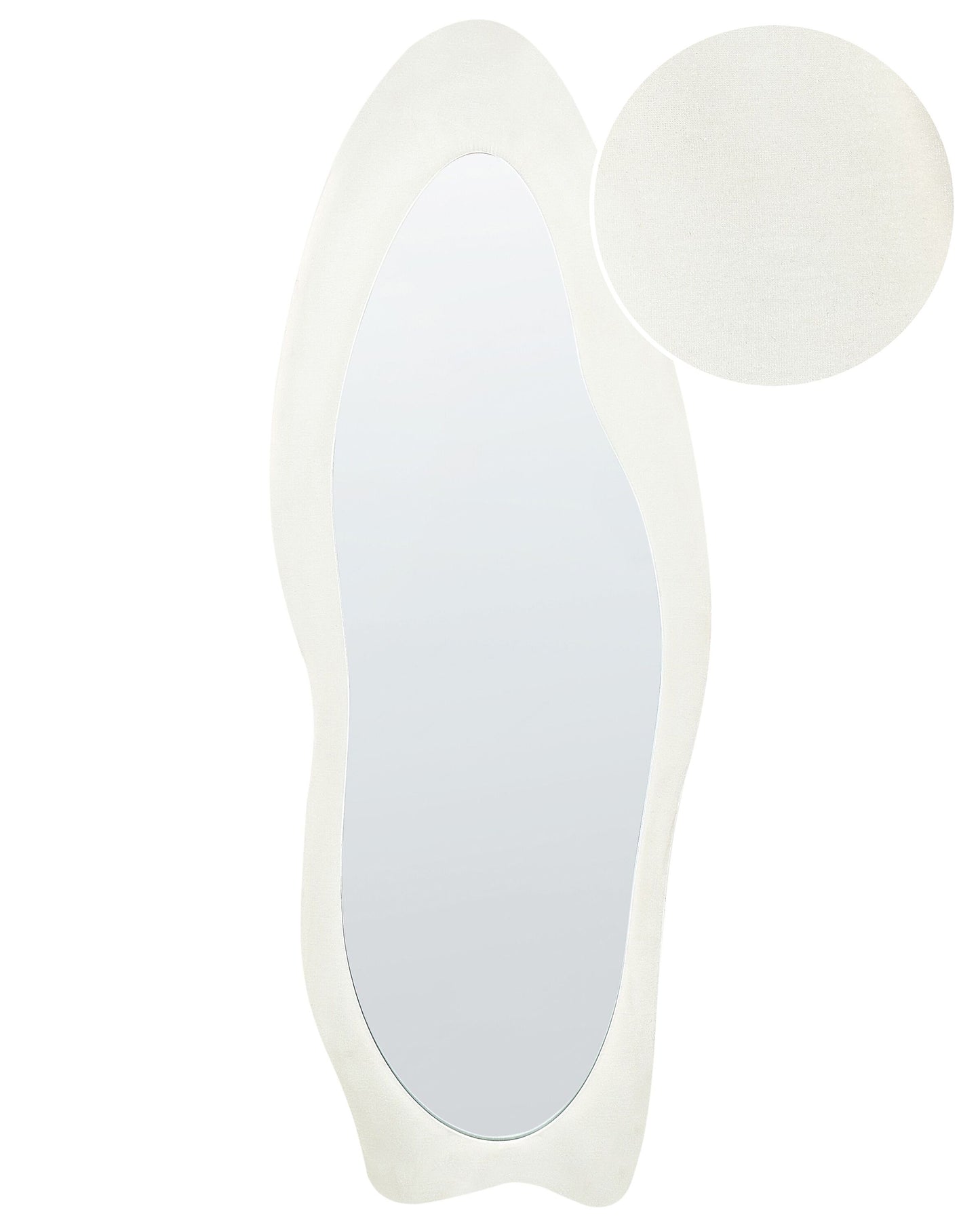 Wandspiegel REIGNY 57 cm 160 cm Samtstoff Weiss
