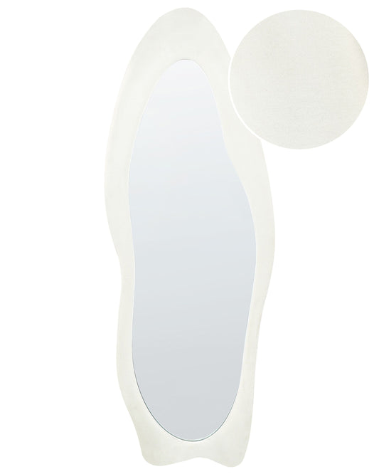 Wandspiegel REIGNY 57 cm 160 cm Samtstoff Weiss