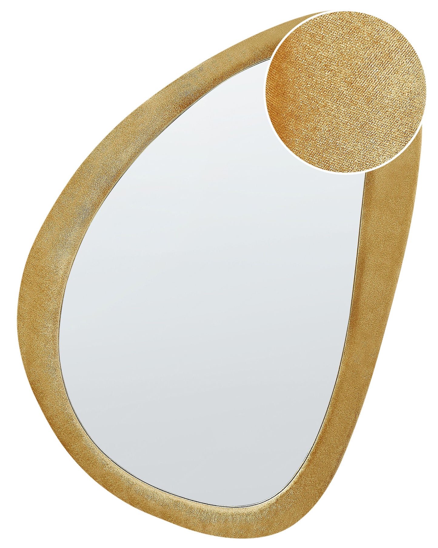Wandspiegel VENAS 61 cm 91 cm Samtstoff Senfgelb