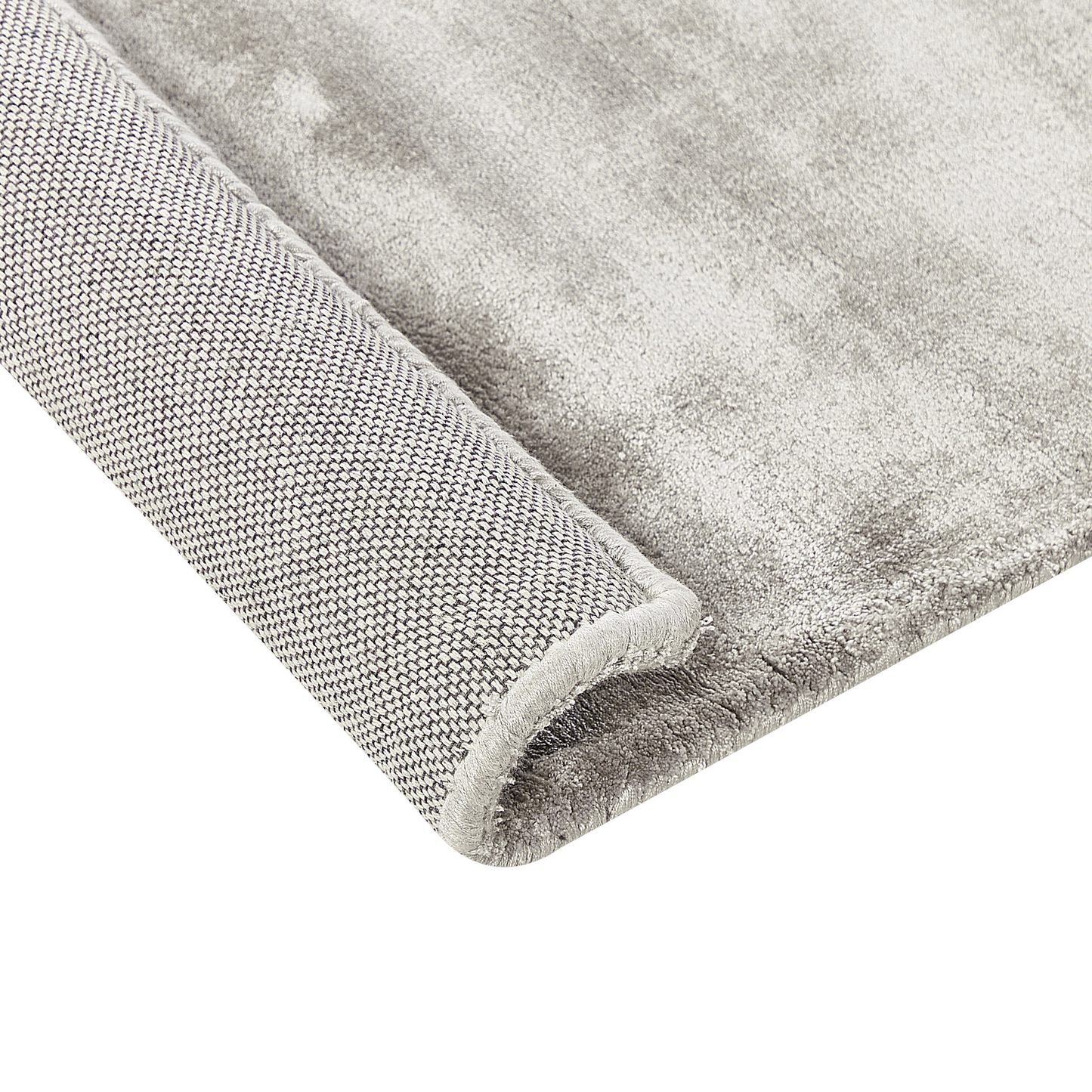 Teppich Viskose hellgrau 80 x 300 cm Kurzflor GESI II