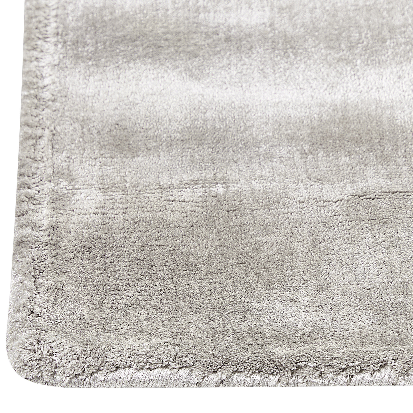 Teppich Viskose hellgrau 80 x 300 cm Kurzflor GESI II