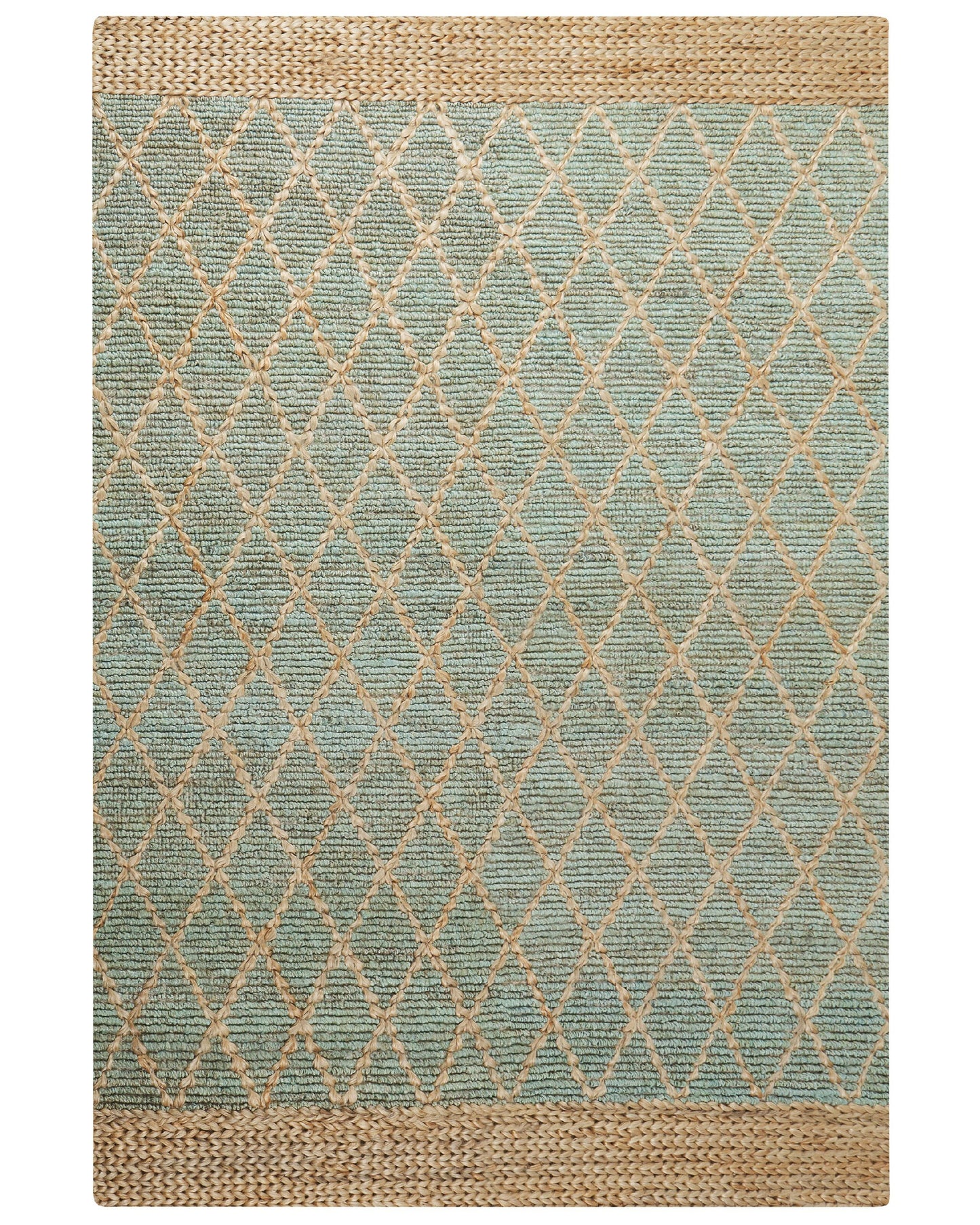 Teppich Jute grün / beige 200 x 300 cm geometrisches Muster Kurzflor TELLIKAYA